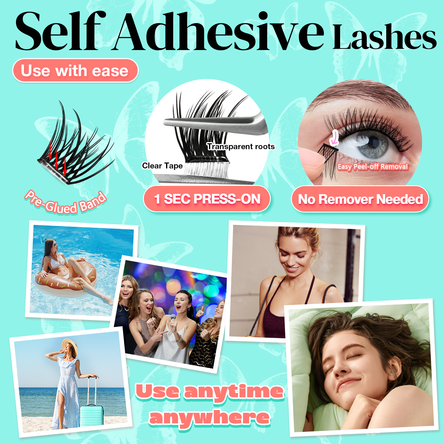 Pre-Glued False Eyelashes MJL4