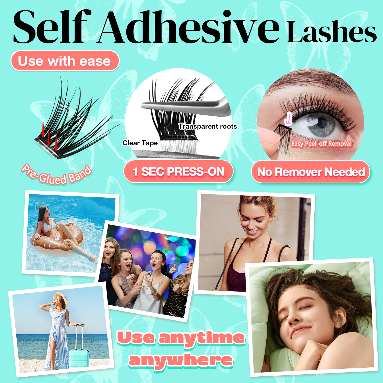 Pre-Glued False Eyelashes MJL6