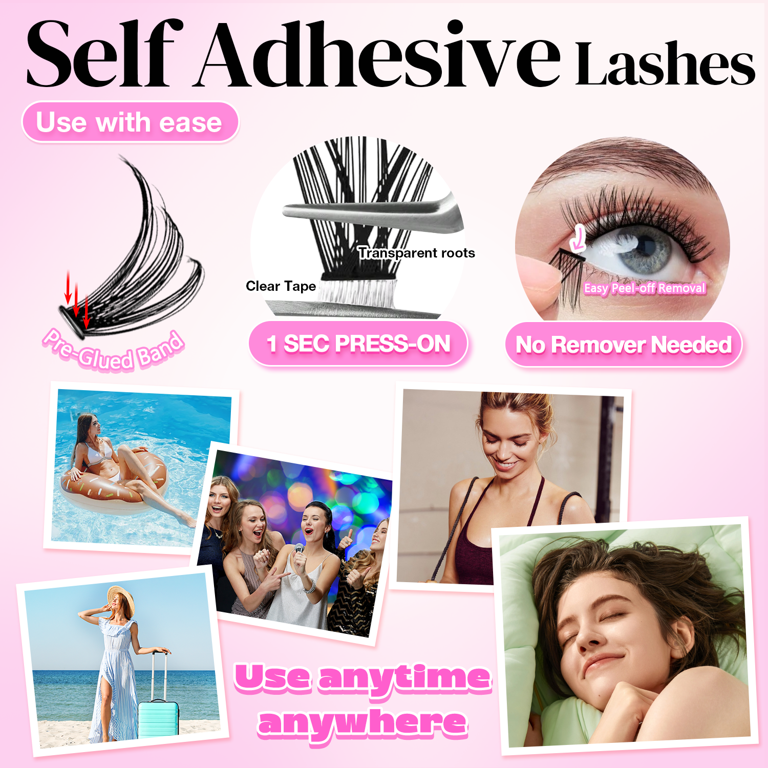 Self-Adhesive Eyelash Clusters MJF1
