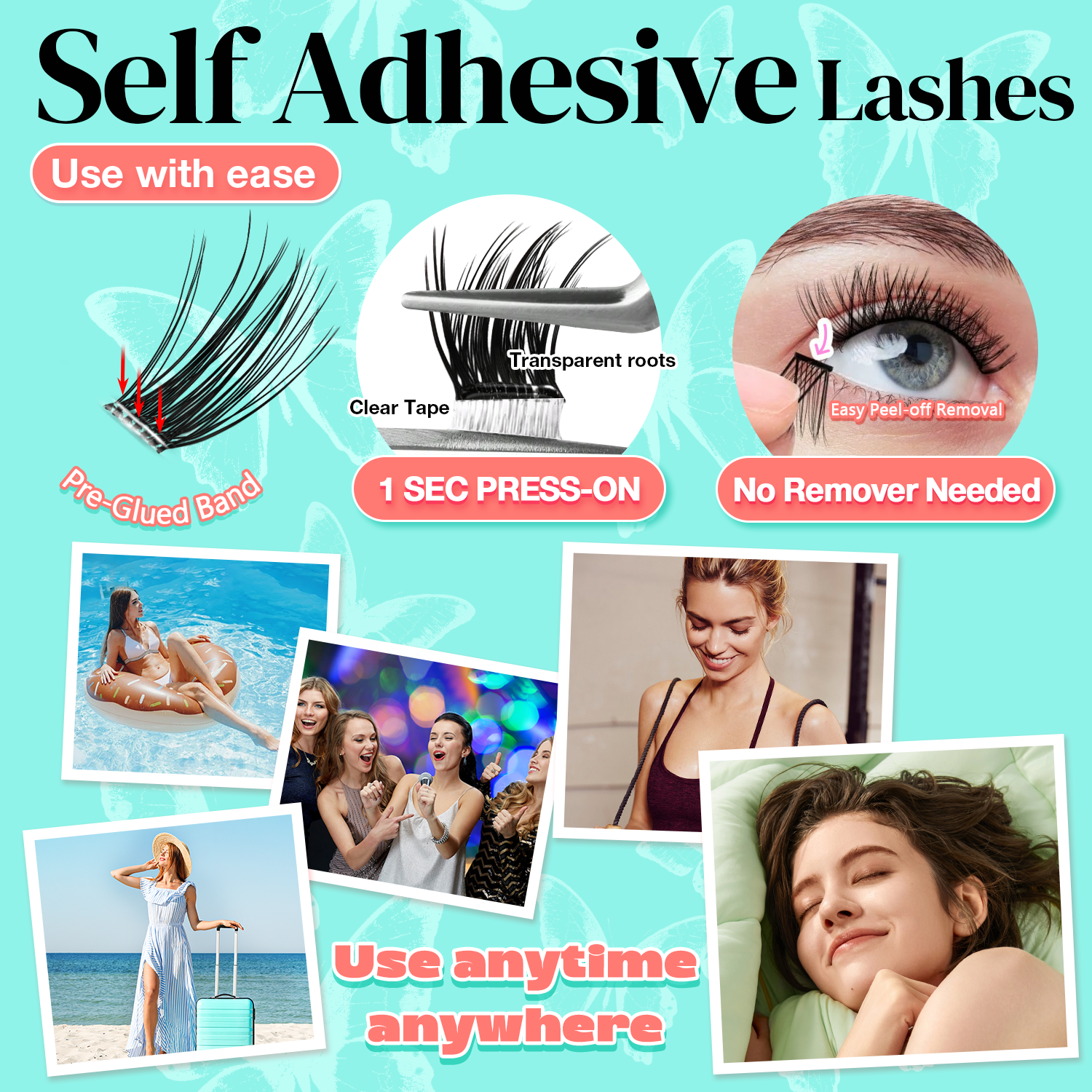 Pre-Glued False Eyelashes MJL7