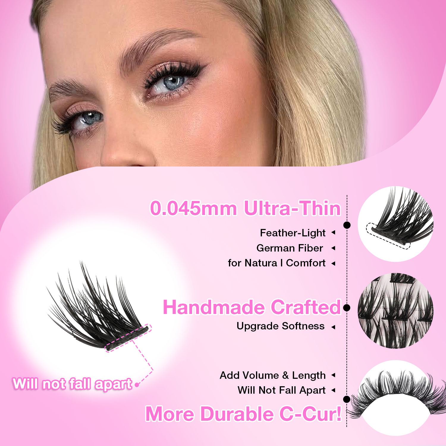 Natural Wispy Classic Cluster Lashes QF22