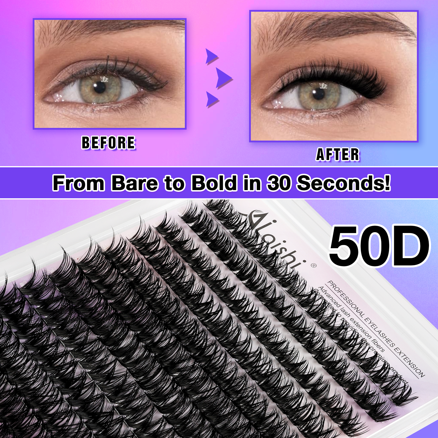 Fluttery 50D Natural Cluster Lashes ZS21