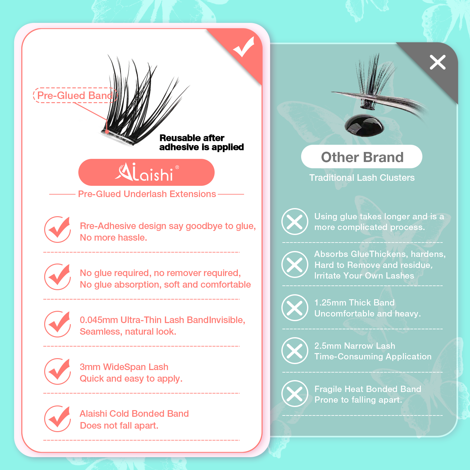 Pre-Glued False Eyelashes MJL6