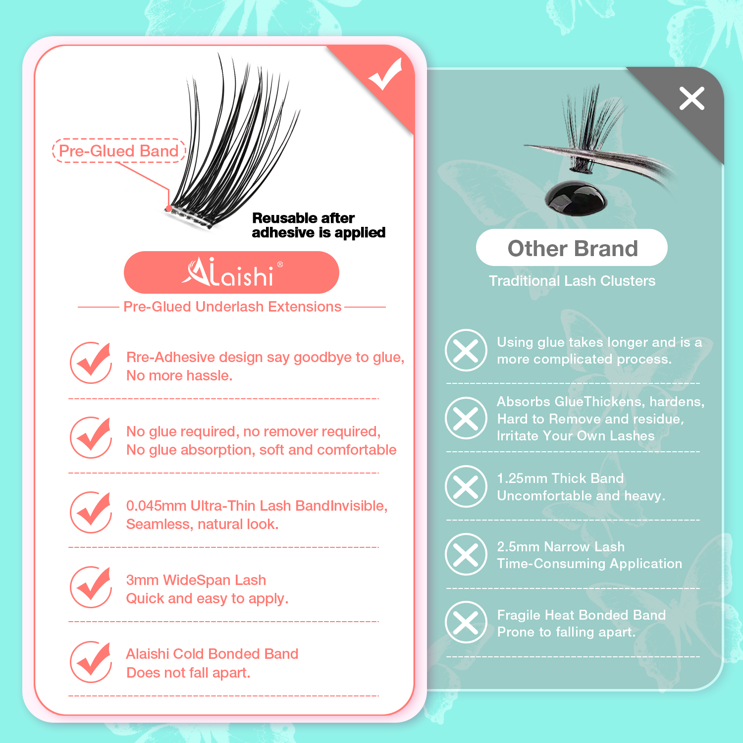 Pre-Glued False Eyelashes MJL7