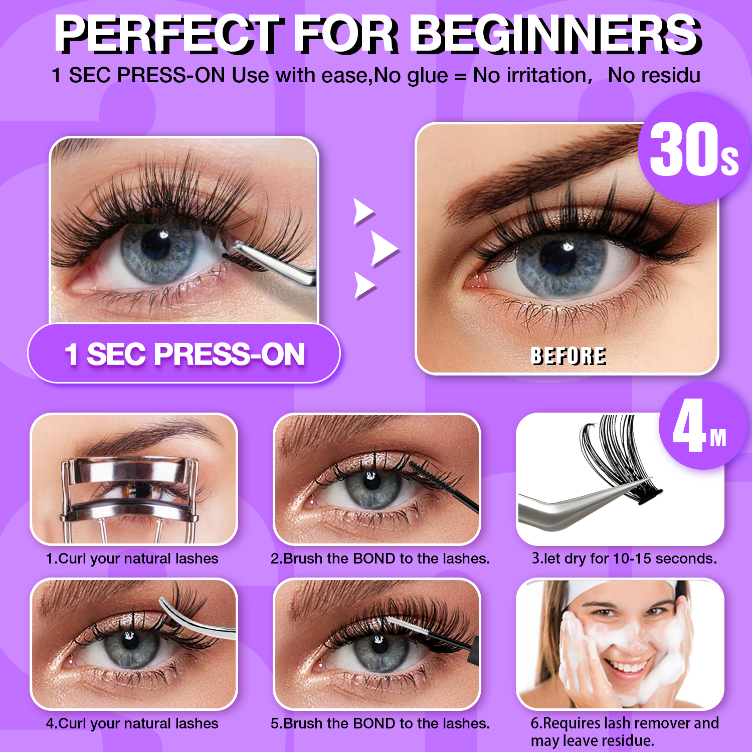 1-Second Apply Self-Adhesive Lashes MJZ9