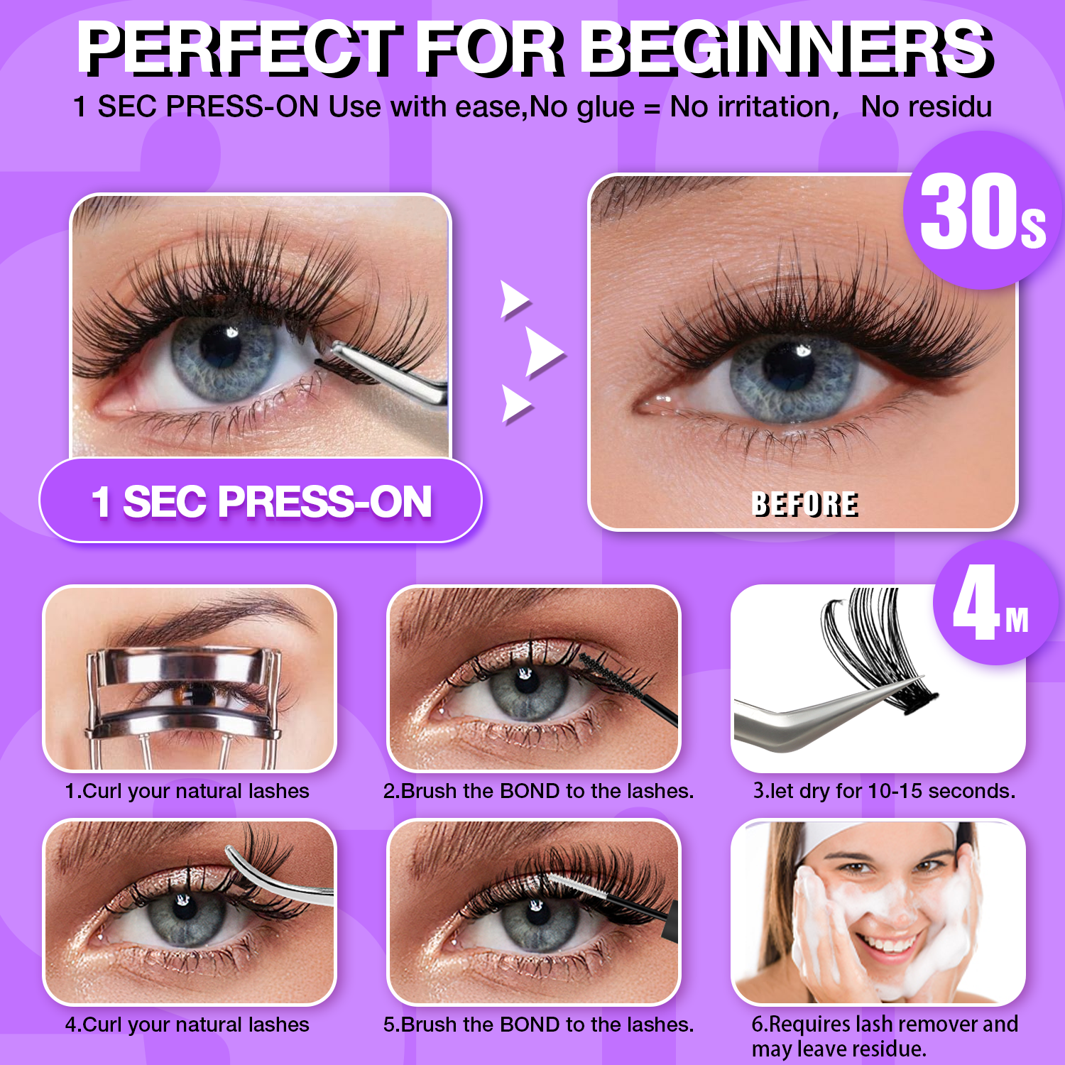 1-Second Apply Self-Adhesive Lashes MJZ8