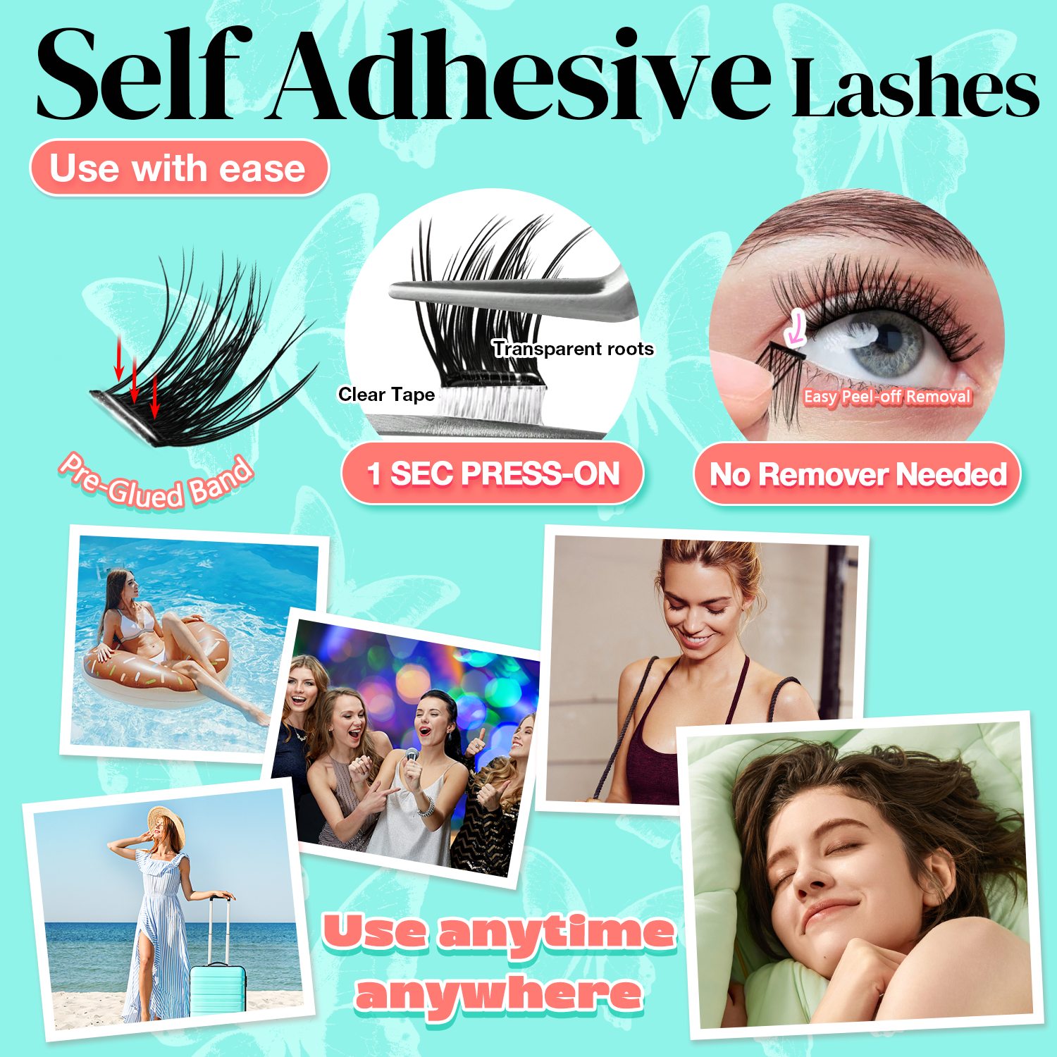 Pre-Glued False Eyelashes MJL3