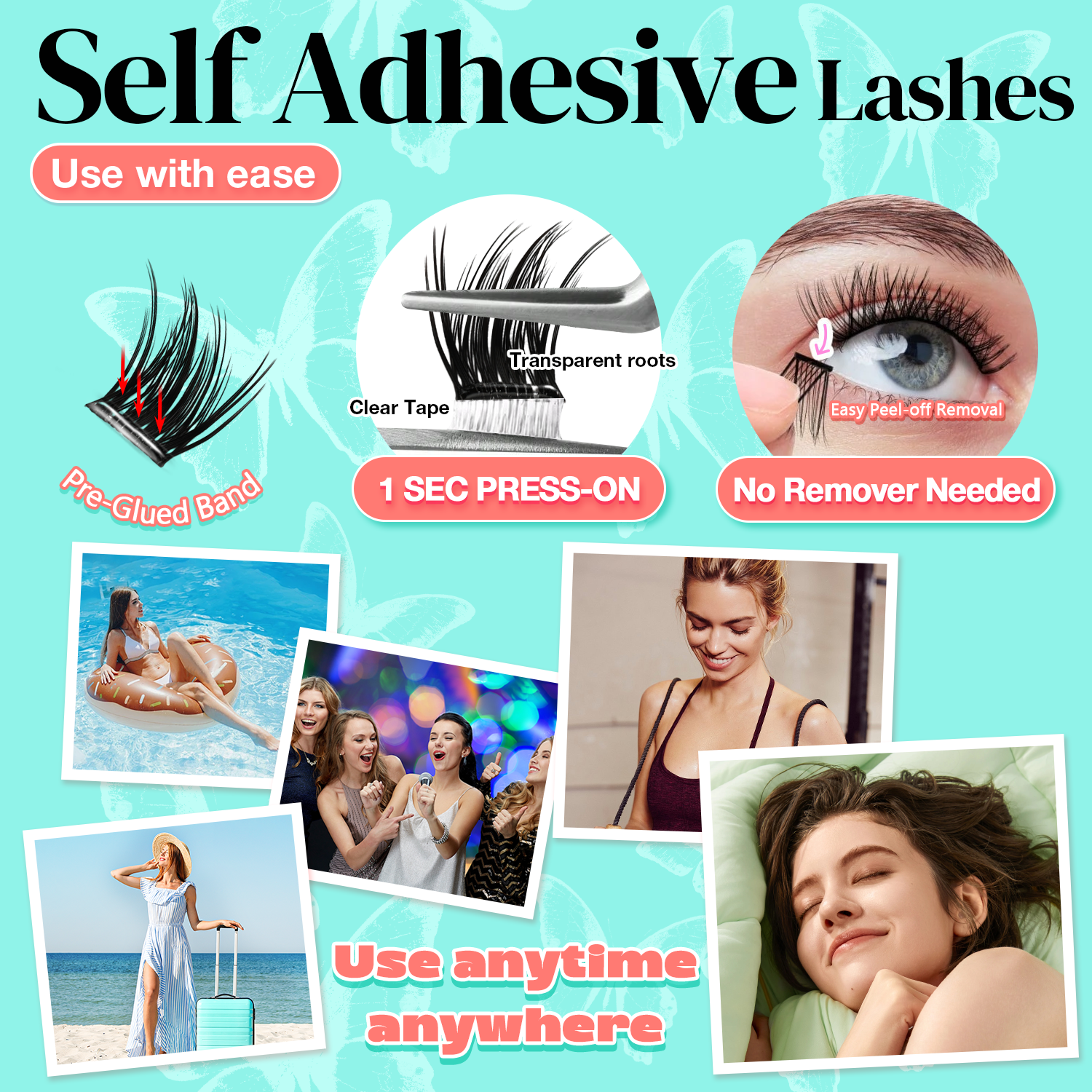 Pre-Glued False Eyelashes MJL2