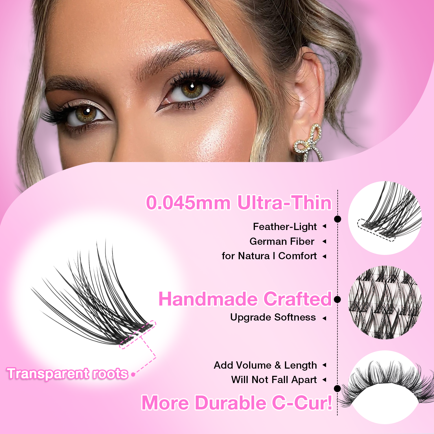 Natural Wispy Classic Cluster Lashes QF21