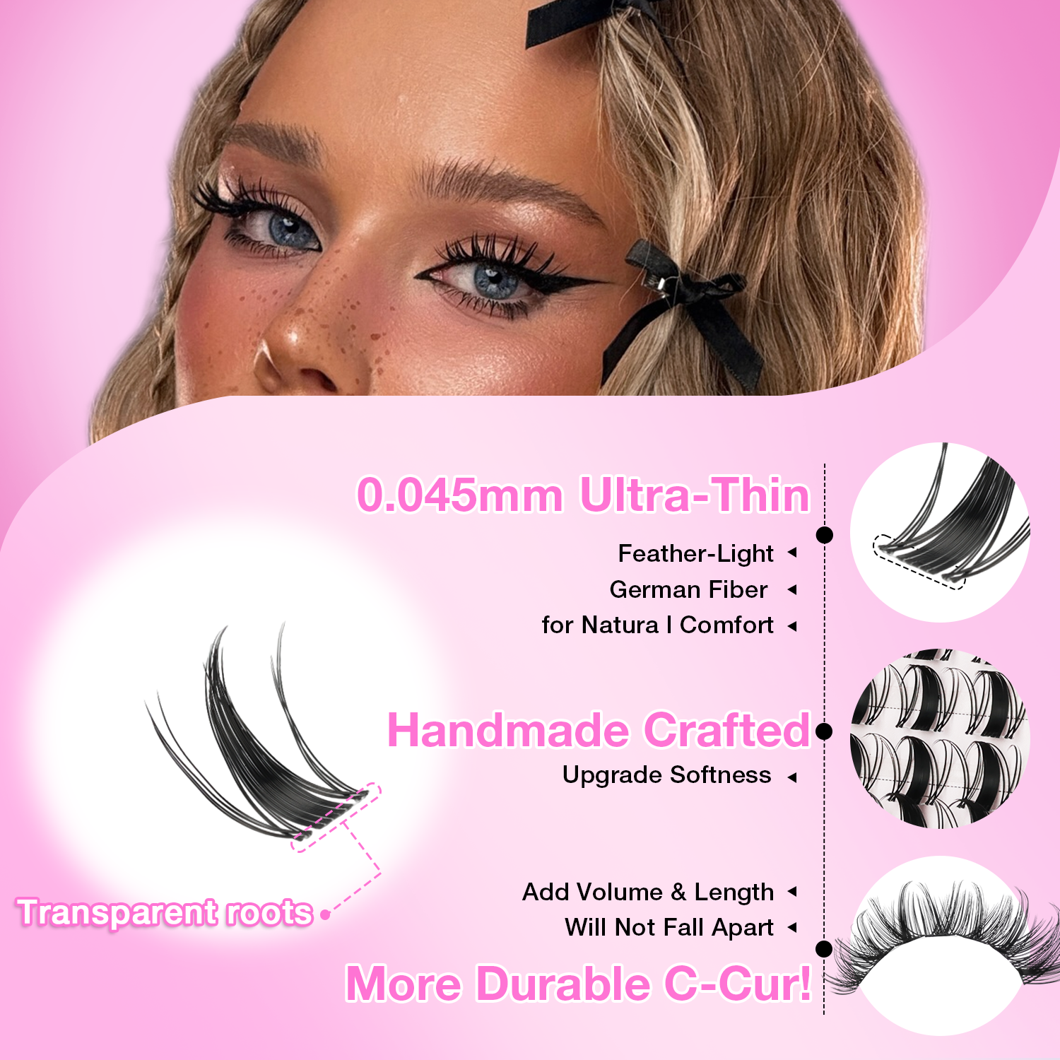 Natural Wispy Classic Cluster Lashes QF24
