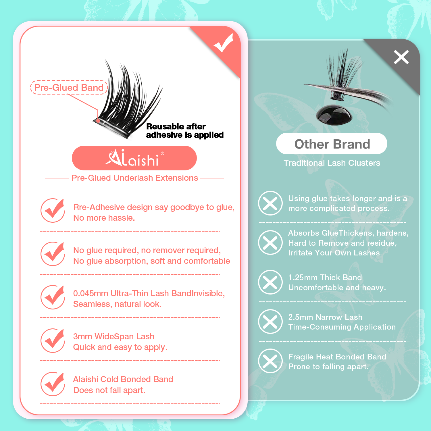 Pre-Glued False Eyelashes MJL2