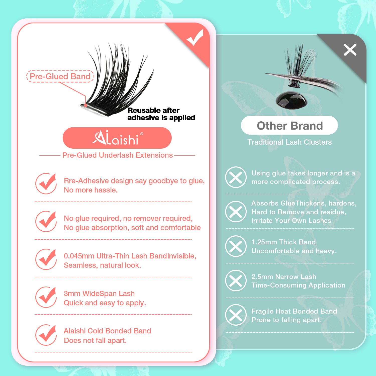 Pre-Glued False Eyelashes MJL3