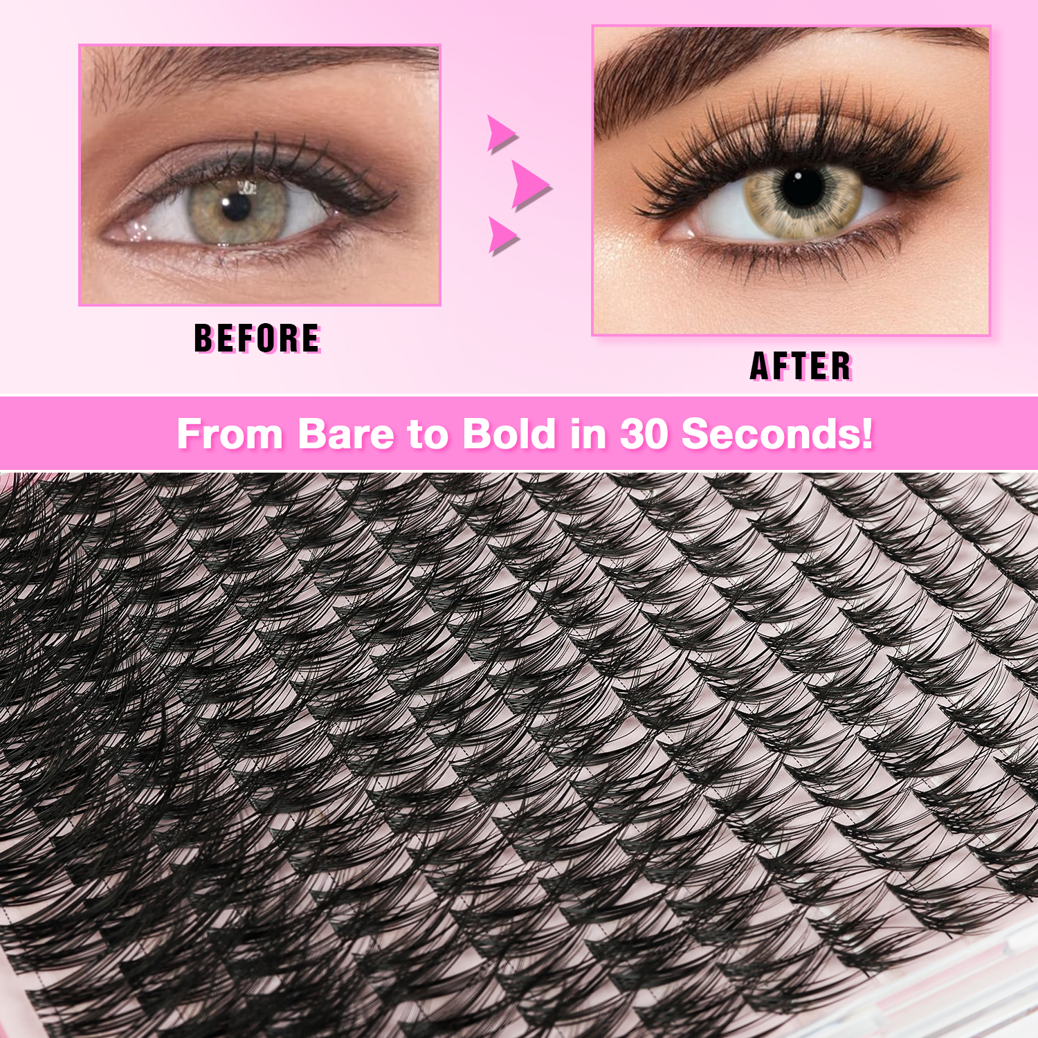 Natural Wispy Classic Cluster Lashes QF21