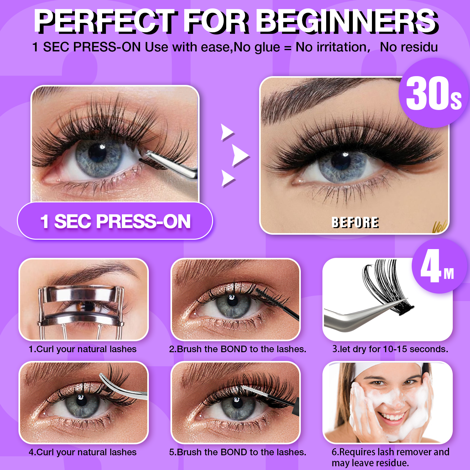1-Second Apply Self-Adhesive Lashes MJZ6