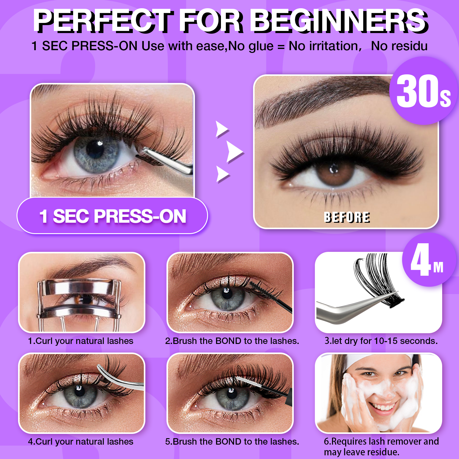 1-Second Apply Self-Adhesive Lashes MJZ1