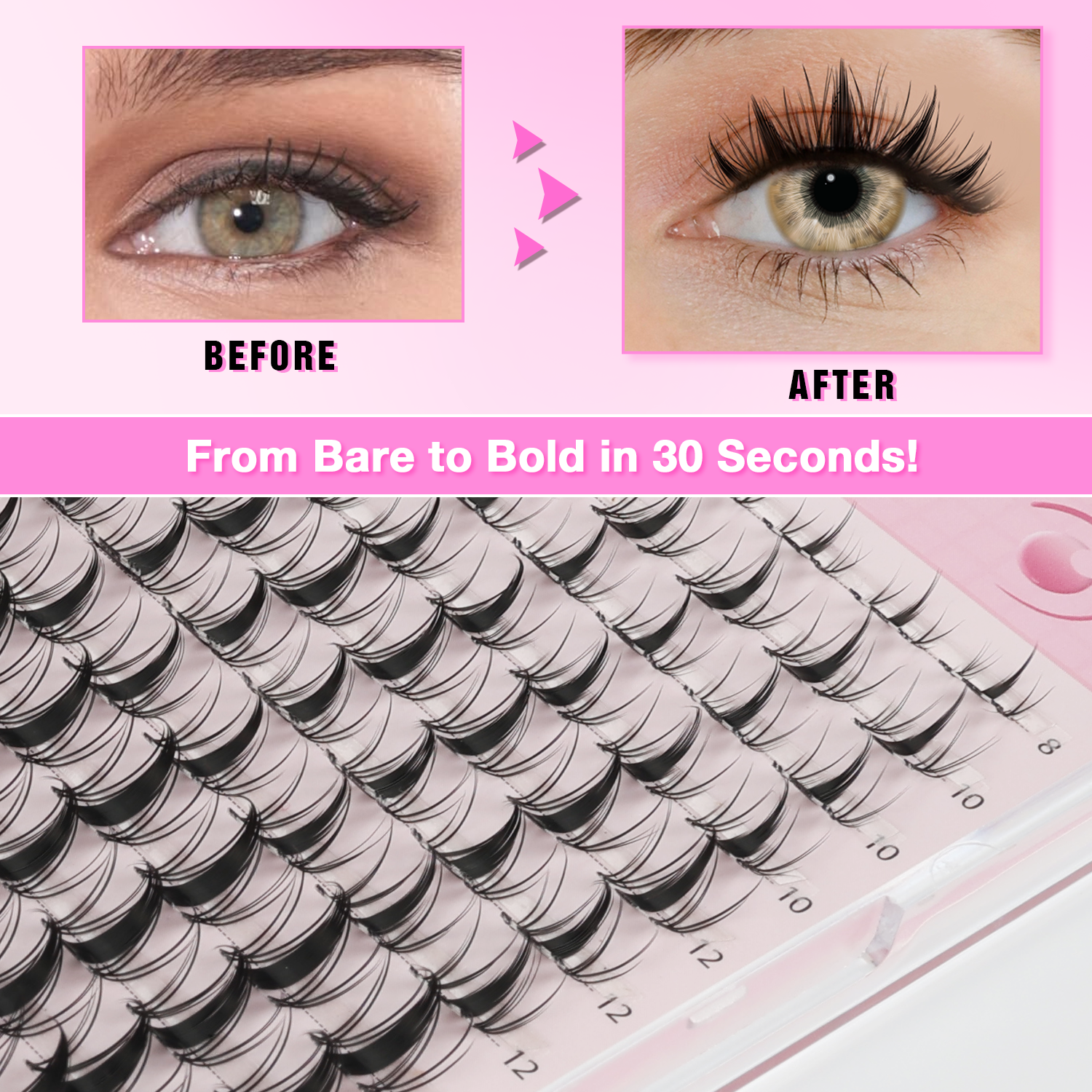 Natural Wispy Classic Cluster Lashes QF24